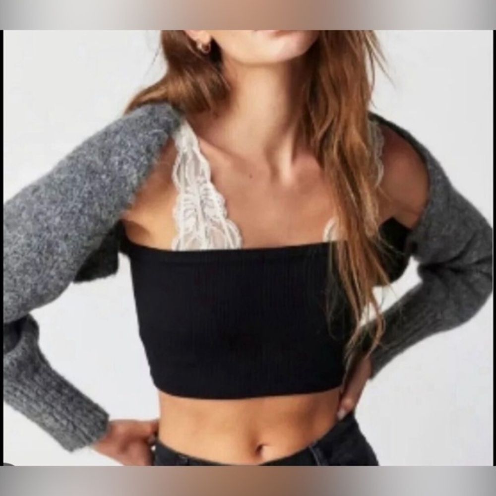 Free People Gray Prima Donna Bolero‎ Shrug One Size brand new